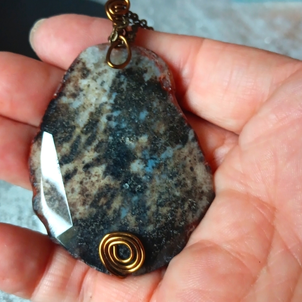 Polychrome Polished Jasper Pendant Necklace